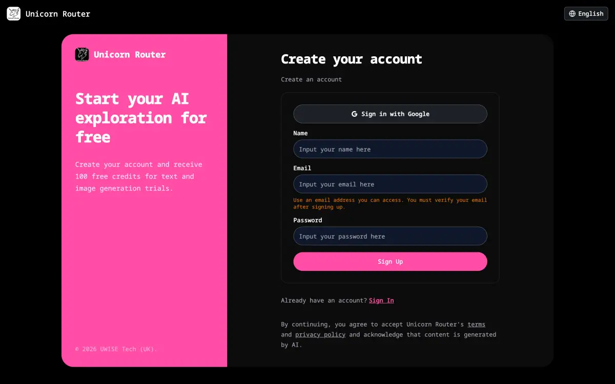 Sign up free